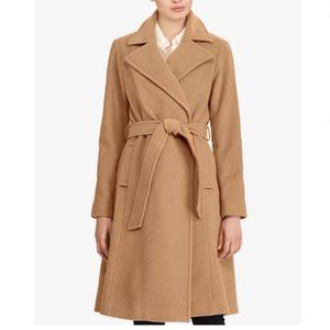 Ralph Lauren A-Line Wool Cashmere Blend Wrap Coat